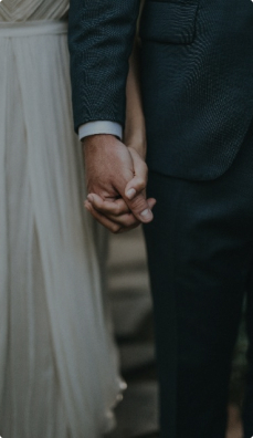 Outdoor wedding scene